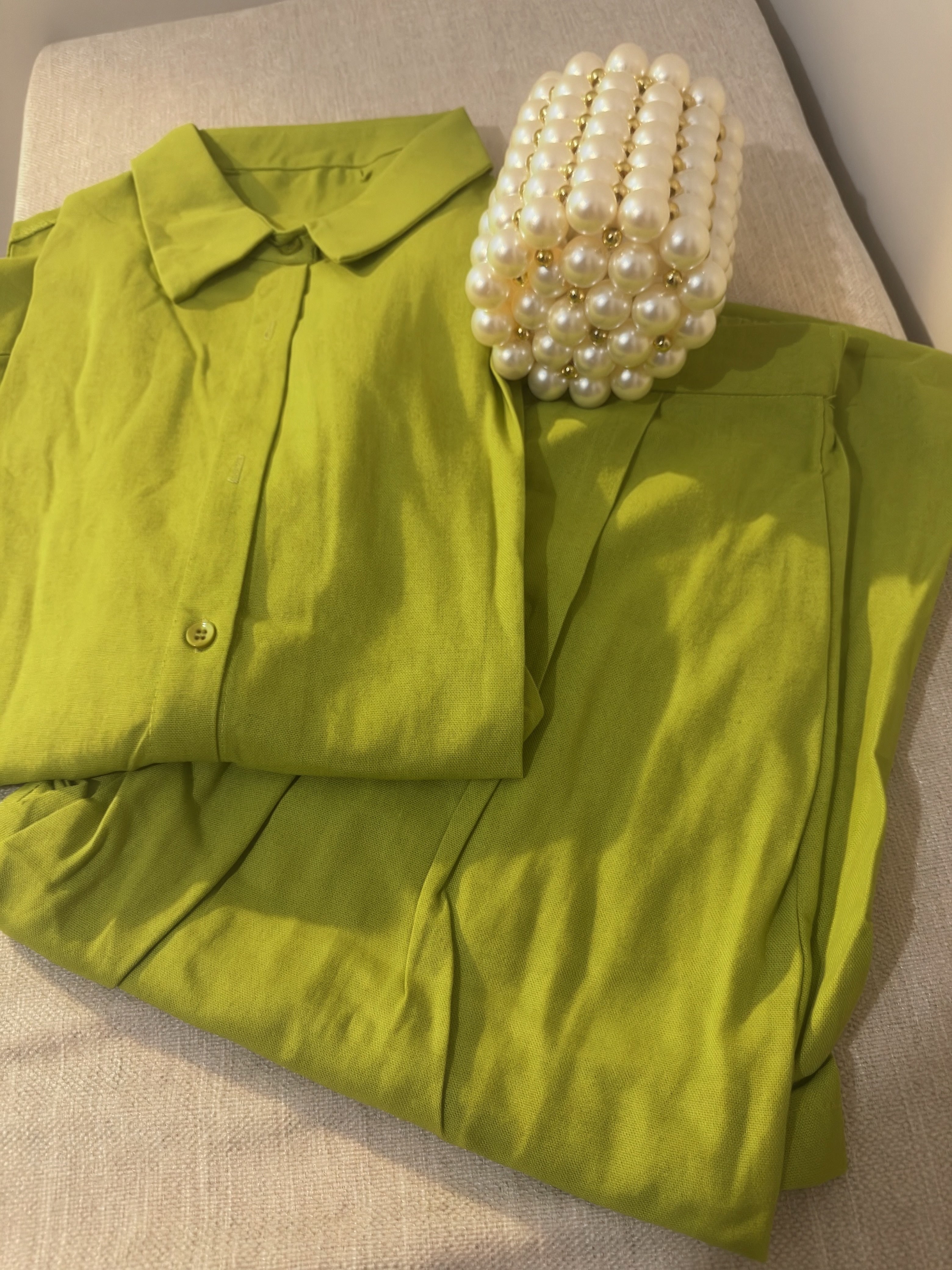 Claire Pants Set/ Green