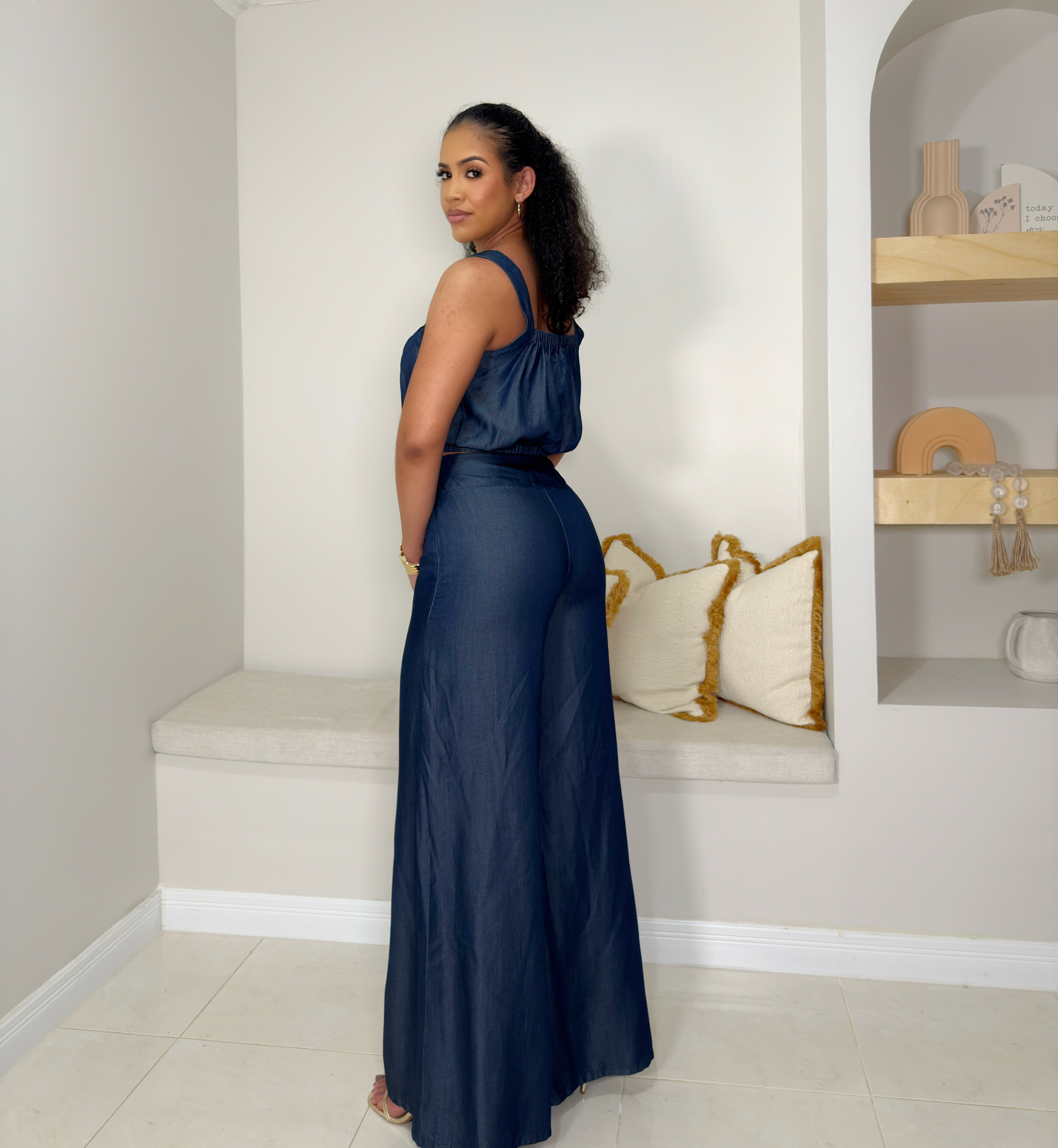 Bella Denim Pants Set