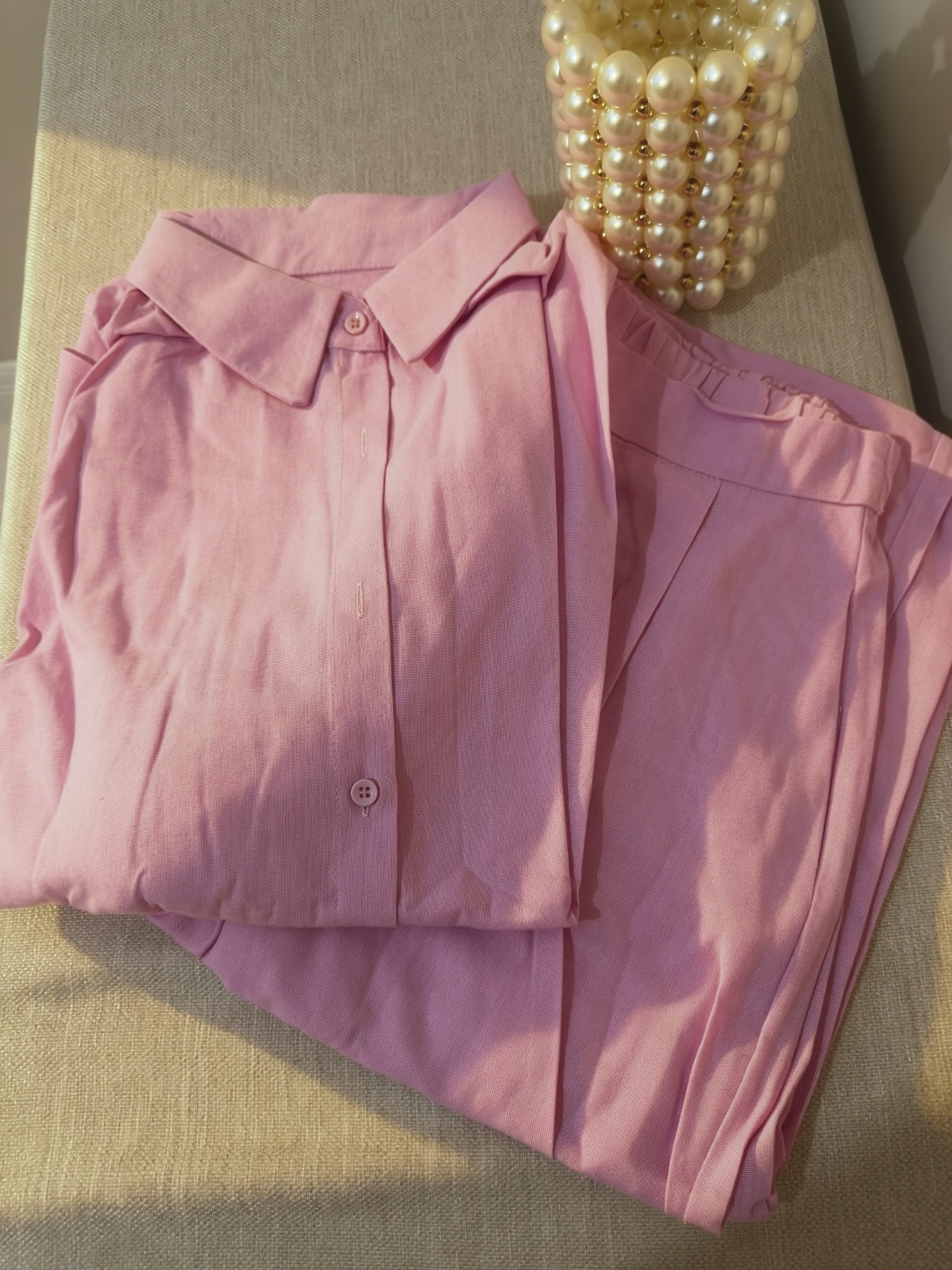 Claire Pants Set / Pink