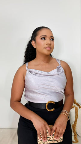 Sadey Satin Cowl Top