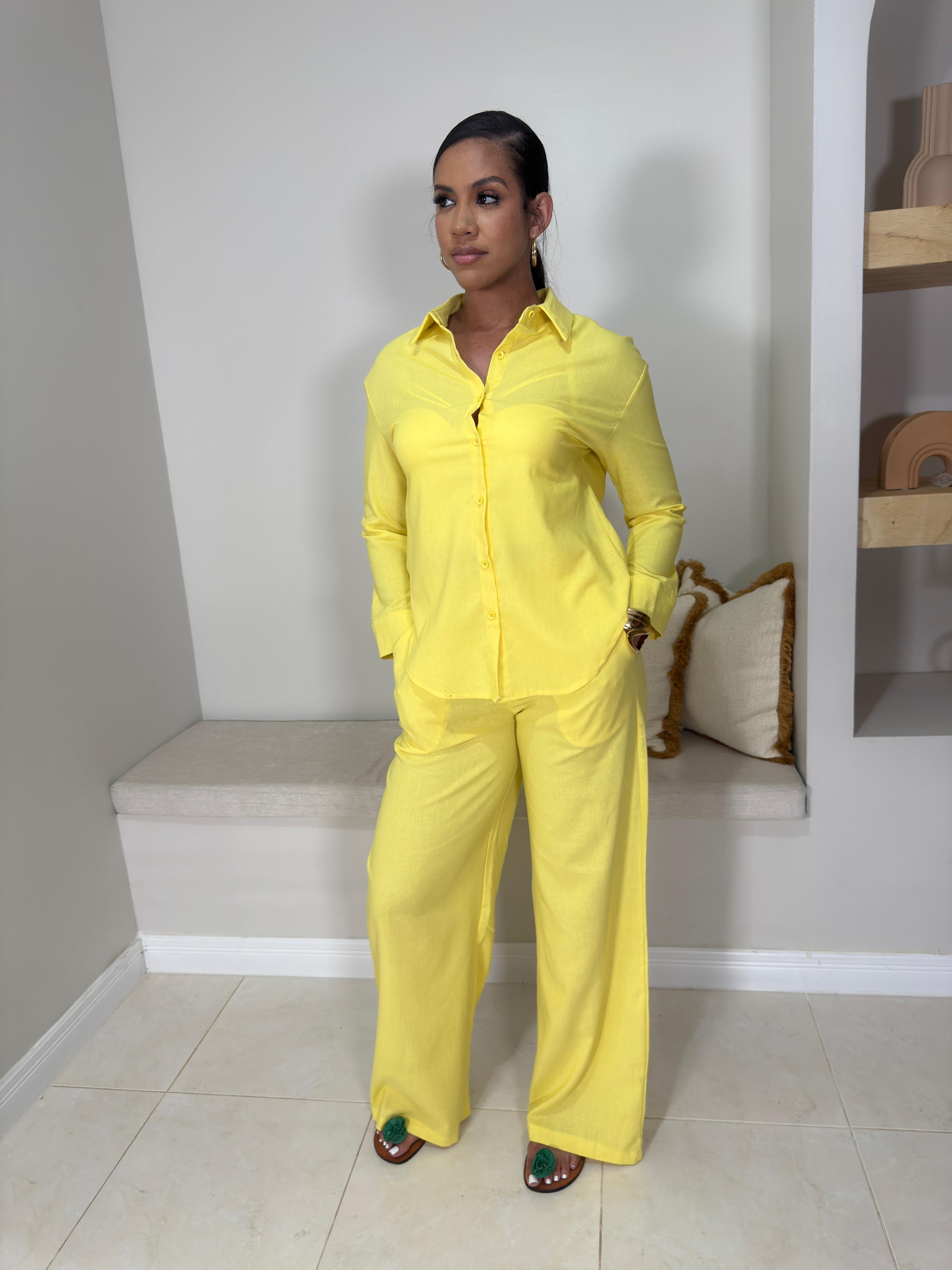 Claire Pants Set/ Yellow