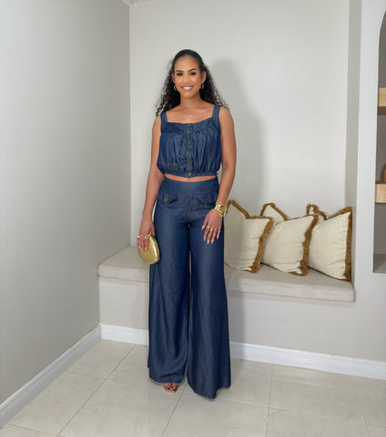 Bella Denim Pants Set