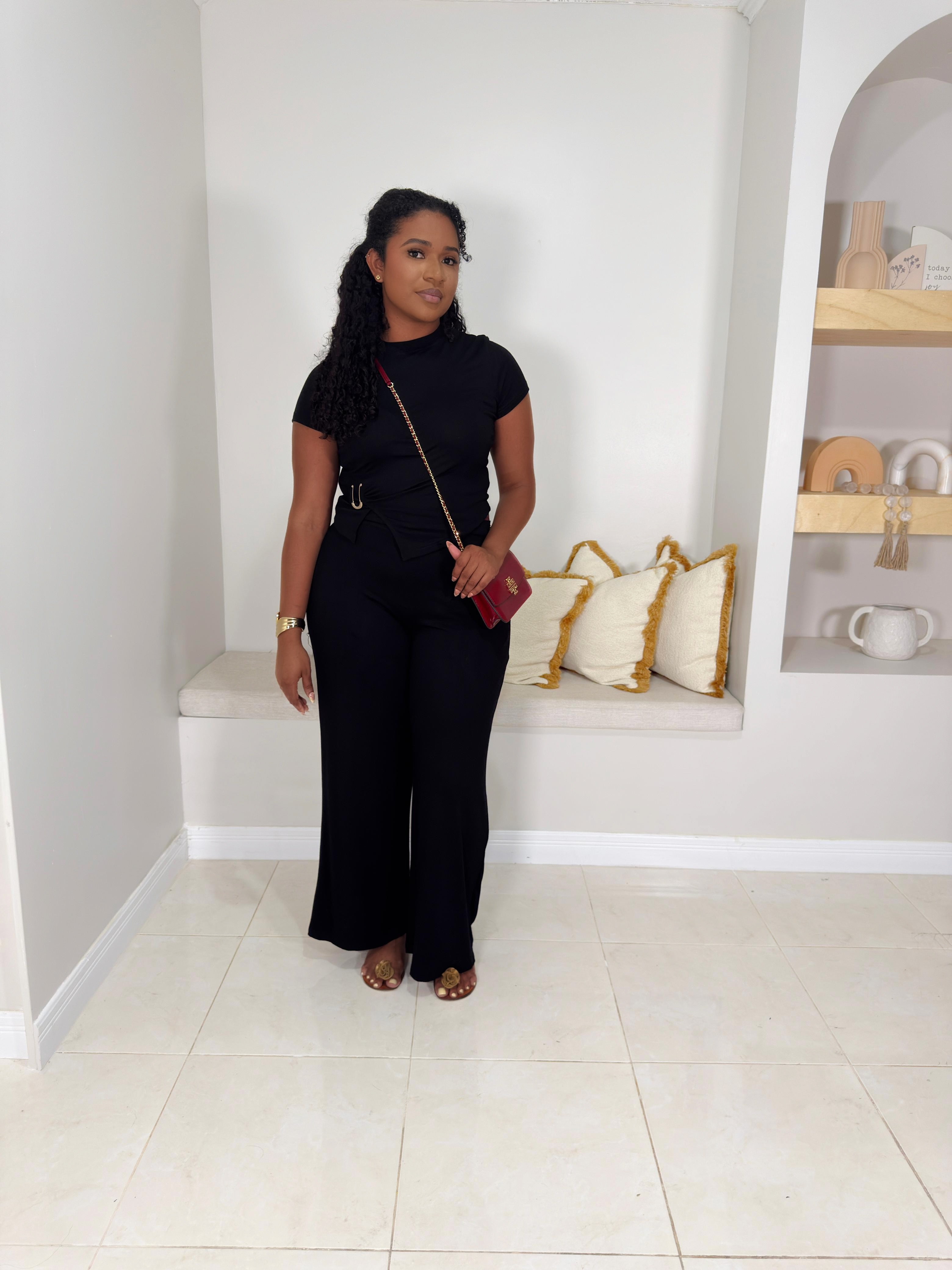 Bare All Pants Set/ Black