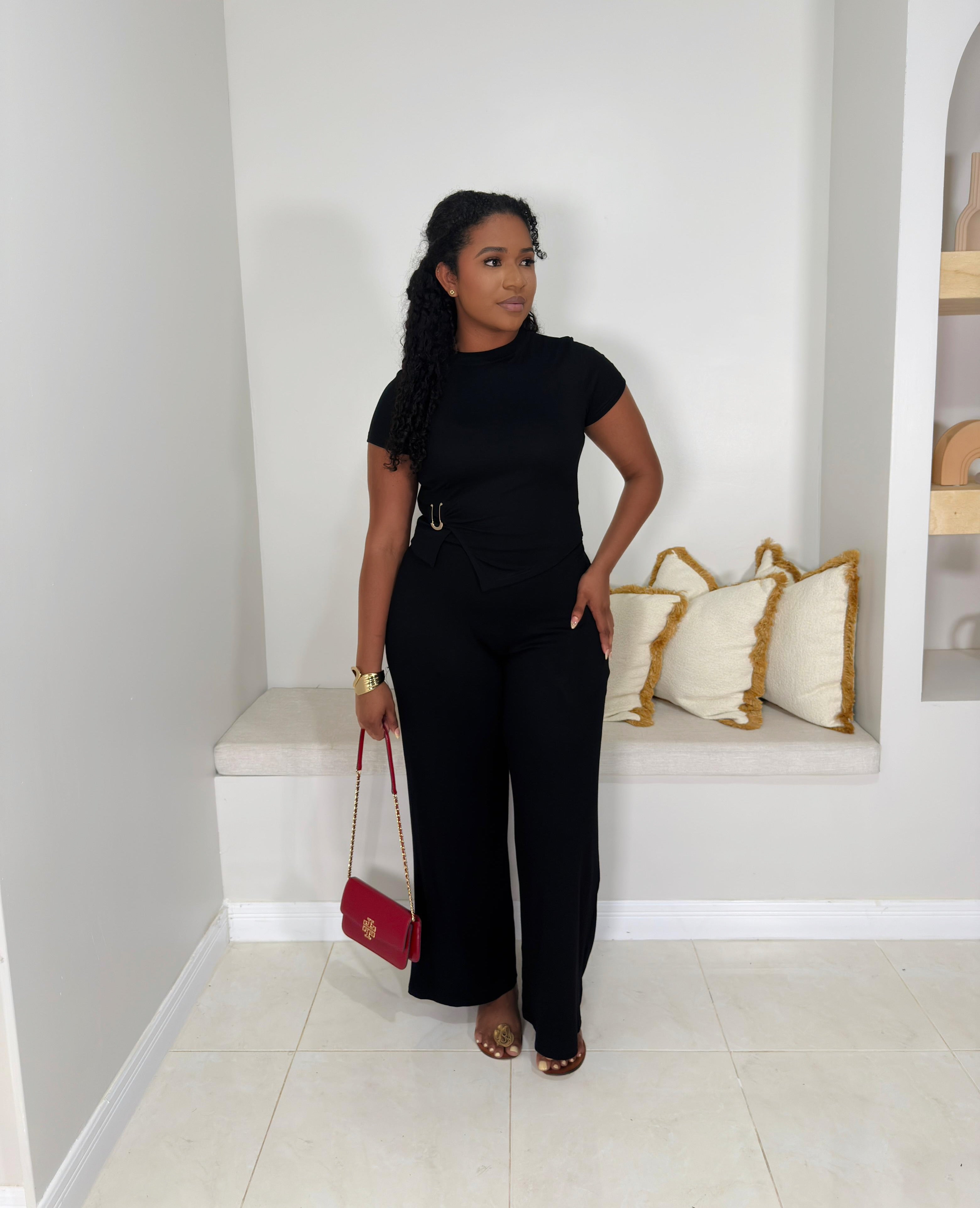 Bare All Pants Set/ Black