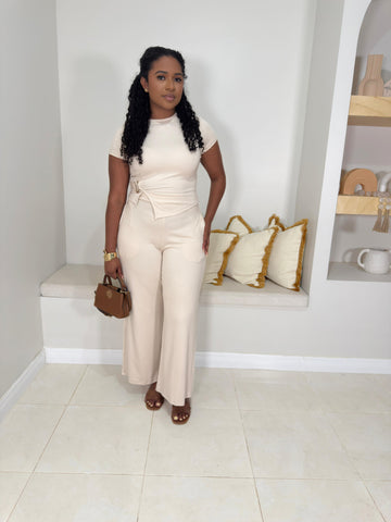 Dream Girl Pants Set/ Nude